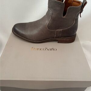 Franco Sarto Women's Taupe Leather Ankle Booties